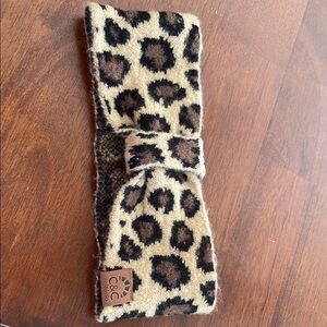 C.C Leopard Print Velvet Hair Accessory Brown Black